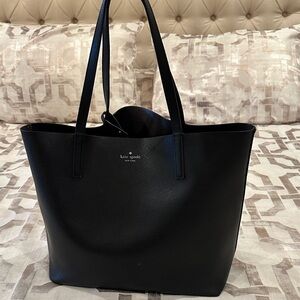 Kate Spade Classic Black Tote with extra cosmetic bag